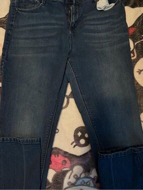 Wide Leg Women's Jeans in Dark Blue Wash